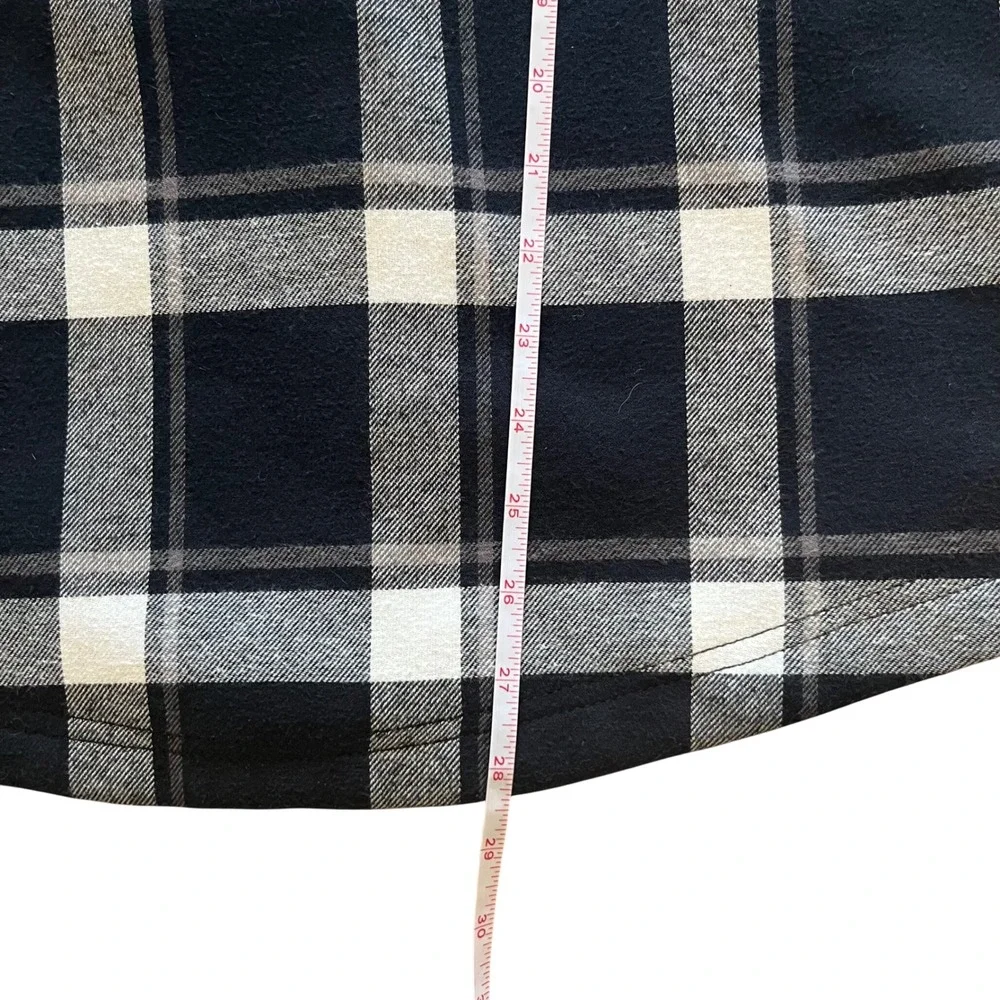 Orvis Classic Collection Fleece Lined Plaid Shirt Jacket Womens XL‎ Black White